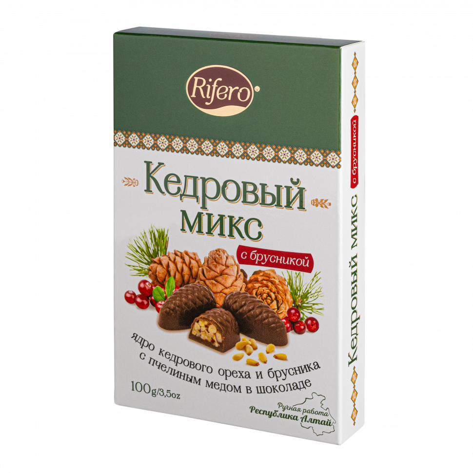  Риф и ко Конфеты "Кедровый микс БРУСНИКА" 100г    в Белгороде