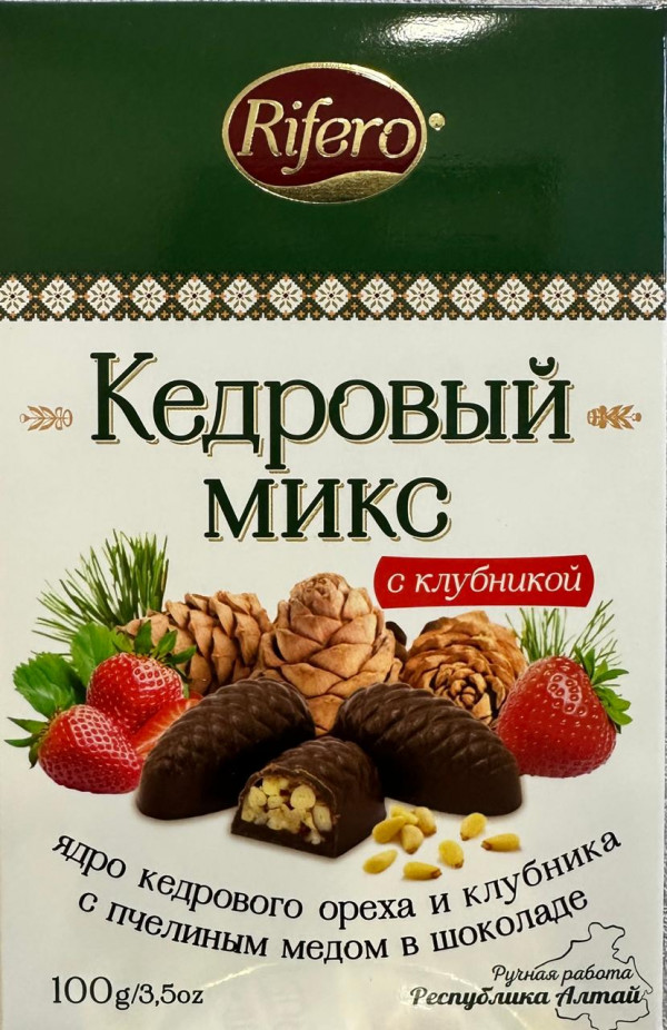 №1 Риф и ко Конфеты "Кедровый микс КЛУБНИКА" 100г     в Белгороде